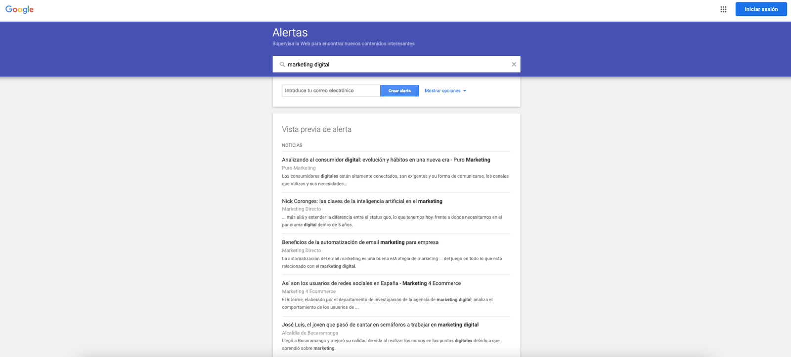Alertas de google Alertas de google